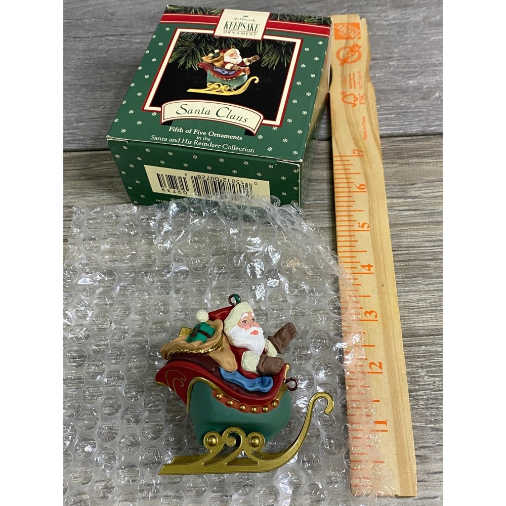 Hallmark Keepsake Ornament 1992 Santa Claus Sleigh Santa and His Reindeer 5 of 5